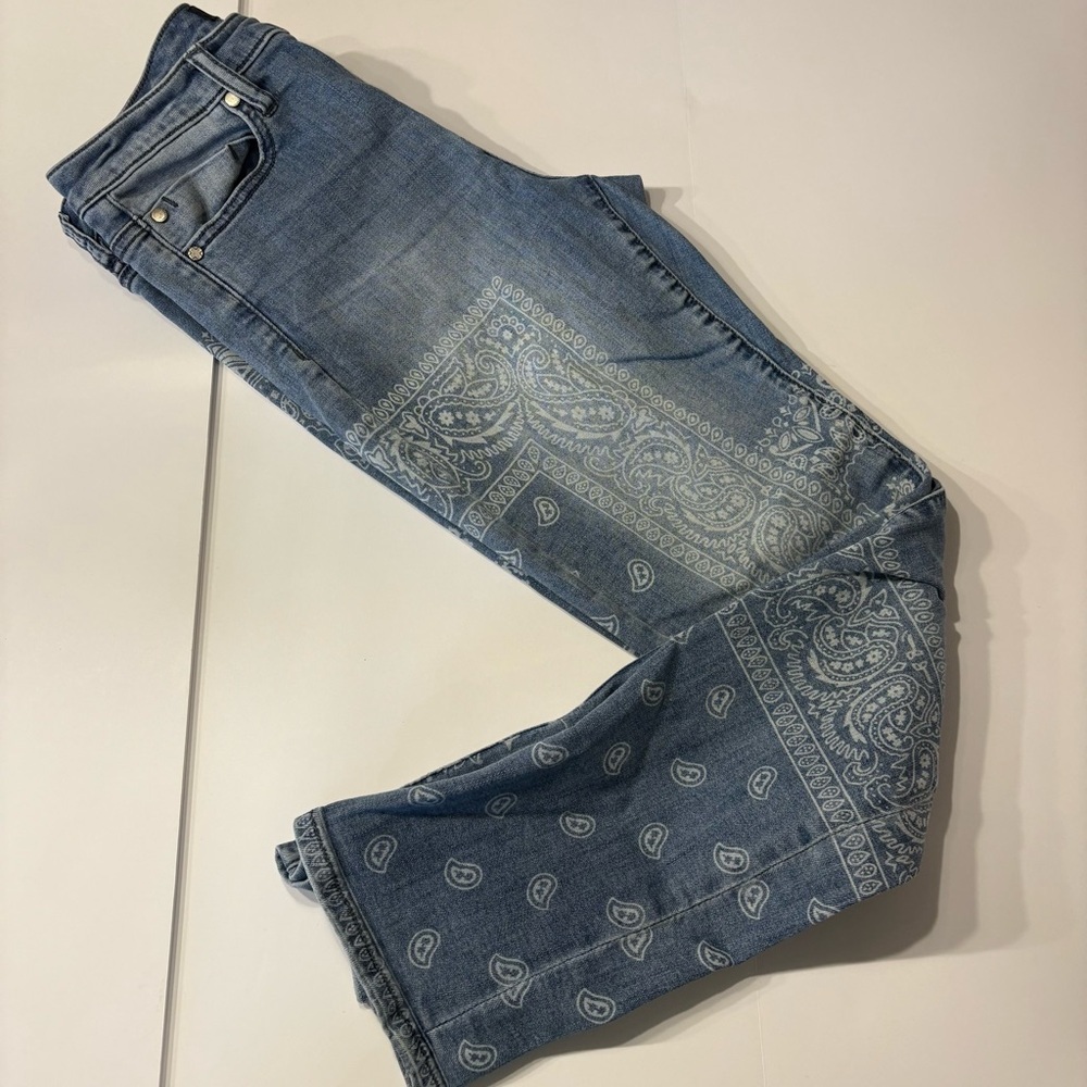 Liverpool Bandana Print Jeans | Paisley Patchwork Denim | Size 6 - Picture 3 of 13
